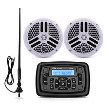 Marine Audio Bluetooth Stereo FM AM Receiver MP3 Player+6.5" Waterproof Marine Speaker For RV SPA Pool Yacht +Boat Radio Antenna 2024 - buy cheap