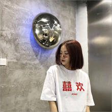 Camiseta de estilo Harajuku para mujer, camisa de manga corta con estampado de personajes y cuello redondo, Tops informales holgados para mujer 2024 - compra barato