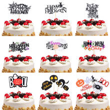 Adornos para tartas de Halloween, adornos para cupcakes DIY, fantasma, bruja, vampiro, calabaza, banderas para Tartas, fiesta de cumpleaños para niños, decoración para hornear 2024 - compra barato