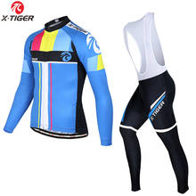 X-Tiger Pro Winter Thermal Fleece Cycling Set Long Sleeve MTB Bike Cycling Clothes 5D Gel Pad Bib Cycling Pants Cycling Clothing 2024 - buy cheap