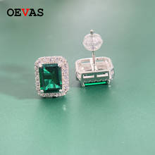 OEVAS S925 sterling silver emerald earrings Valentine's Day gift wedding Engagement retro beautiful Stud earrings Jewelry Gifts 2024 - buy cheap