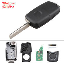 Mando a distancia de coche plegable sin llave, 3 botones, 434MHz, 5K0837202AD, apto para VolksWagen Beetle / Caddy / Touran / Tiguan 2024 - compra barato