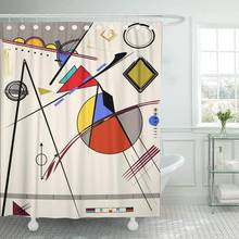 Beige Abstract Light Inspired by The Painter Kandinsky Blue Shower Curtain Waterproof Polyester Fabric 72 x 72 Inches with Hooks 2024 - buy cheap