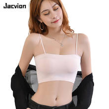 Jacvion Women Tube Tops Seamless Strap Bra Sexy Removable Padded Crop Tops Full Cup Pink Lingerie Underwear Bra Tube Tank Tops 2024 - buy cheap