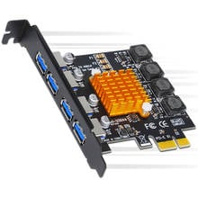 Adaptador de tarjeta de expansión PCI-E, HUB de 4 puertos USB 3,0, PCI Express, 3,0, 3,0, USB 3,0, tarjeta extensora PCIE 2024 - compra barato