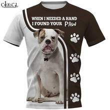 Cloocl mais novo popular americano bulldog 3d impresso t camisa harajuku verão manga curta casual unisex topos transporte da gota 2024 - compre barato