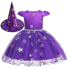Christmas Dress for Girls with Cap Star Print Princess Toddler Dresses Kids Party Dresses Baby Girl Halloween Cosplay Costume 2024 - buy cheap