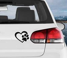 Heart with Dog PAW Puppy Love Footprint Vinyl Decals Bumper Stickers for Cars, Van, Trucks, Laptop (Black, 6" x 5") 2024 - buy cheap