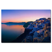 DIY Frame Canvas Painting Santorini Greece Landscape Poster Wall Art Pictures Print For Living Room Home Decor 2024 - buy cheap