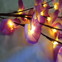 Светодиодный светильник с имитацией ветки орхидеи, 20 светодиодный Настольный светильник с изображением дерева, светодиодный светильник с веткой ивы для рождества, свадьбы, украшения дома 2024 - купить недорого