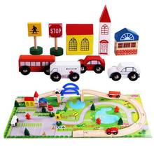 Wooden Toy Small Train Track Car Puzzles Play House Children's Educational Early Childhood Education Toy Building Block Toy Car 2024 - buy cheap