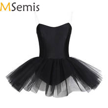 MSemis-Disfraz de cisne negro para mujer, faldas tutú, vestido de Ballet, sujetador integrado en estante, ropa de baile profesional, leotardo de gimnasia 2024 - compra barato