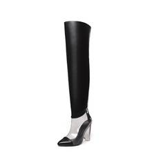 Spring Autumn New Slim Crystal Super High Heels Pointed Toe Mixed Colors Plus Size 42 43 Women Over-the-Knee Long Modern Boots 2024 - buy cheap