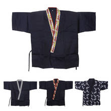 Sushi Catering Chef Clothing Kimono Chef Uniforms Print Chef Wear Restaurant Kimono Cook Work Wear Bakery Kitchen Waiter Jacket 2024 - buy cheap