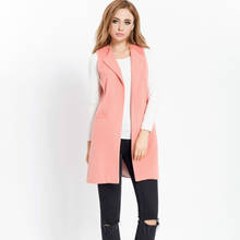 Girls Long Loose Casual Winter Cardigans Female Large Size 2xl 3xl Ladies Pink Suit Vest Hot Women Woolen Sleeveless Waistcoat 2024 - buy cheap