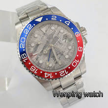 Men's luxury brand Bliger 40mm silver case sapphire glass ceramic bezel sterile dial GMT date window automatic mechanical watch 2024 - buy cheap