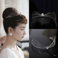 Himstory Elegance Hepburn style Crown Princess Cubic Rhinestone Tiaras Headband Woman Diadem Pageant Hair Accessories 2024 - buy cheap