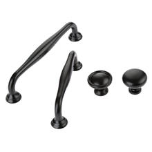 1x American Style Black Cabinet Handles Solid Zinc Alloy Kitchen Cupboard Pulls Drawer Knobs Furniture Handle Hardware 2024 - buy cheap