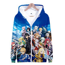 Sword Art Online SAO 3D Zipper Hoodies Men Women Harajuku Oversized Hoodie Sweatshirt Zipper Anime Jacket Clothes Sudadera 2024 - buy cheap