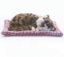 free shipping lucky charm sleeping cat with miaow  artificial crafts animal cat decoration cat model toy cat figurine 2024 - buy cheap