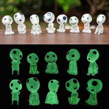 10PCS Princess Mononoke Glow in dark Ghibli Mini Figures Kodamas Luminous Elf Tree Dolls Set Resin Model Cartoon Figurines Toys 2024 - buy cheap