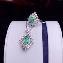 SHILOVEM 925 sterling silver Natural Emerald pendants rings classic fine Jewelry women wedding gift new  5*7mm  dtz0507199agml 2024 - buy cheap