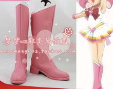 Аниме «Сейлор Мун»; Сейлор Чиби Мун; розовые ботинки для девочек; обувь для костюмированной вечеринки на заказ 2024 - купить недорого