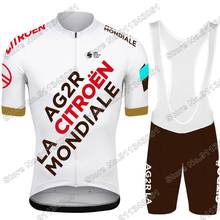 2021 Ag2r Cycling Jersey Summer Set Men Champion Cycling Clothing Road Bike Suit Bicycle Bib Shorts Ropa Ciclismo Maillot 2024 - buy cheap