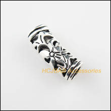 New 18Pcs Tibetan Silver Color Wave Tube Flower Charms Spacer Beads 8x19.5mm 2024 - buy cheap