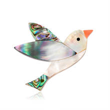 Pin de broche de pájaro de concha Vintage Simple para niña y mujer, ramillete de Animal de moda, accesorios de joyería, regalo, nuevo 2024 - compra barato