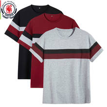 FREDD MARSHALL-camisetas a rayas para hombre, 2020 algodón, cuello redondo, informal, manga corta, alta calidad, 100% 2024 - compra barato