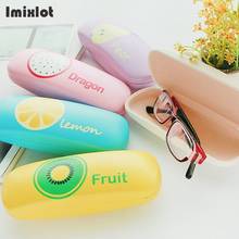 Imixlot óculos de sol de couro feminino, óculos fashion para mulheres e meninas frutas, proteção de concha dura, estojo portátil para óculos de sol 2024 - compre barato