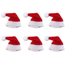 6pcs/lot Mini Christmas Hats Red Santa Claus Hat Bottle Cap Christmas Decoration for Home Dinner Party Table Xmas Decoration 2024 - buy cheap