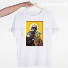 Детская футболка Yoda Mandalorian для мужчин/женщин Harajuku, футболка с принтом «Звездные войны», футболки с графическими принтами для мужчин, футболка для мужчин, топ 80s 2024 - купить недорого