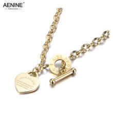 AENINE нео-Готическая Подвеска из нержавеющей стали с сердечком для женщин, религиозная Библейская цепочка, ожерелье AN19085 2024 - купить недорого