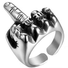 Middle Finger Punk Ring Rock Hip Hop Men Rings Unique Creativity for Women Men Boy Funny Rings Fashion Jewelry Gifts 2024 - купить недорого