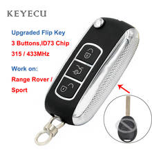 Keyecu Upgraded Flip Remote Key 3 Buttons 315 / 433MHz ID73 Chip for Land Rover Range Rover 2002 2003 2004 2005 Sport HU92 Blade 2024 - buy cheap