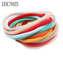 Ibows 10 pçs elastano náilon bandana sólida elástico hairband para crianças meninas miúdo diy magro hairband acessórios de cabelo 2024 - compre barato