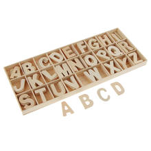 156pcs Natural Wood Letters Wooden Alphabet with Storage Tray for Craft 2024 - buy cheap