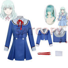 Disfraz de Cosplay de Shinzaki Kuon para niñas y mujeres, conjunto de vestido de peluca larga, uniforme JK de Anime para Halloween 2024 - compra barato