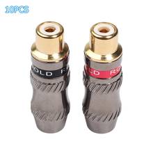 10pcs Gold Plated RCA Female Solder Coaxial Connector Socket Adapter Couplers Gold Plated Plug Good Contact Performance 2024 - buy cheap