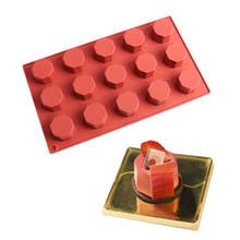 15 Cavities 3D Octagon Mousse Cake Baking Silicone Mold DIY Rhombus Chocolate Pudding Pan Soap Mold Nonstick Muffin Soap Mold 2024 - buy cheap