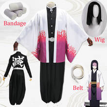 ¡Oferta! Disfraz de Anime Demon Slayer Ubuyashiki Kagaya, conjunto completo de zapatos de zueco, peluca de Anime, vestido de fiesta de Carnaval y Halloween 2024 - compra barato