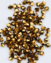 Бесплатная доставка, 288 шт./лот 6 мм Золотой подол цвет китайские высококачественные Кристальные биконусные бусины 2024 - купить недорого