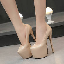 Sapato feminino salto alto, calçado feminino tamanho grande salto alto 18 cm festa casamento 2024 - compre barato