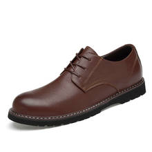 Zapatos Oxford de cuero genuino para hombre, calzado Formal de boda, para actos sociales, color marrón, para oficina 2024 - compra barato