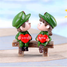 Lover Soldier Couple Doll Fairy Garden Miniatures Decor Dollhouse/Terrarium Action Figures Figurine DIY Micro Landscape 2024 - buy cheap