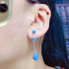 New Coming Luxury 100% Natural and Real Turquoise Earring 925 sterling silver Turquoise Earring 2024 - buy cheap