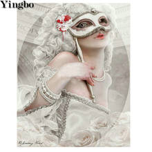 Набор для алмазной вышивки стразы, картина с квадратными стразами 5D, маска для красоты, карнавал, подарок, Набор для вышивки крестиком 2024 - купить недорого