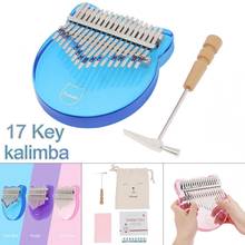 17 Key Kalimba Crystal Transparent Cat Face Shape Thumb Finger Piano Mbira Pink Blue Purple 2024 - buy cheap